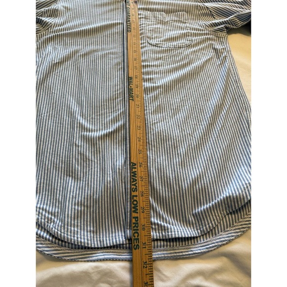 Duluth Trading Co Button Up Flannel Shirt Blue/white Stripe Small 100% Cotton - Picture 7 of 12